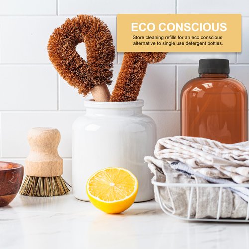 TIDY NICHES Plastic Bottles Includes Lids - For Essential Oils, Shampoo, Soap, Sanitizers and Liquid Storage - Includes Funnel, Labels, Pipettes and Microfiber Cloth - 23.66 fl oz / 700 ml, 2 pack