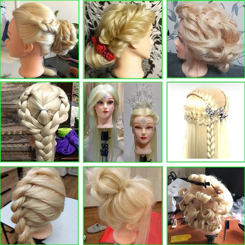 JMHAIR Blonde Mannequin Head with 80% Real Human Hair,28-30inches Long Hair Hairdresser Practice Training Head ,Manikin Cosmetology Makeup Manican Doll Head for Display Braiding Styling Curling