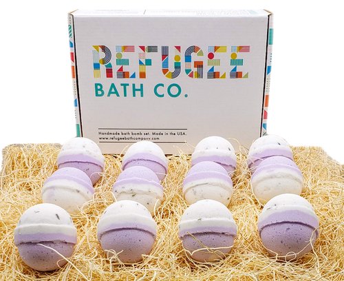 Refugee Bath Co. Variety Pack Bath Bombs (12 Pack Lavender)