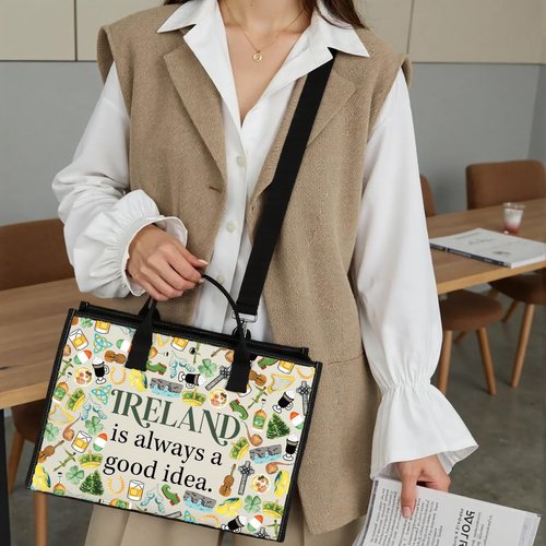 WCGXKO Ireland Trip Gift Ireland Lover Gift Merch Zipper Pouch Makeup Bag LT
