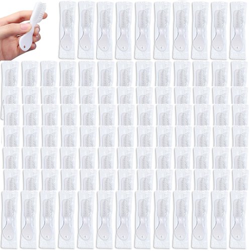 Patelai 100 Pcs Handle Toothbrush Thumbprint Individually Packaged Security Toothbrush Bulk with Short Handle Soft Bristles for Portable Travel Teeth Cleaning, Mini Size