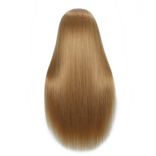 Mannequin Head with Hair 28“ Human Hair,Manikin Head Hairdresser Training Head Cosmetology Doll Head for Styling Braiding Practice with Clamp Stand