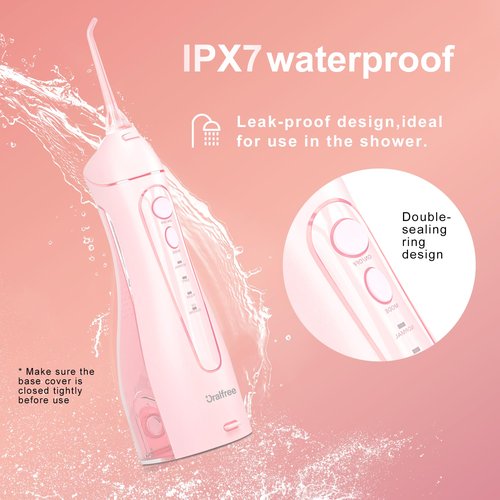 Oralfree Water flosser Teeth Picks - Dental Braces Cordless Oral Irrigator Portable Rechargeable Travel Irrigation Cleaner IPX7 Waterproof Electric Professional Flossing Teeth Cleaning for Home