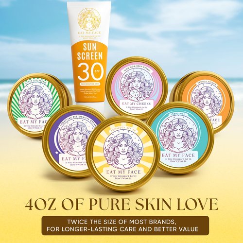 Beef Tallow Sunscreen Organic with Non Nano Zinc Oxide Formula for Daily Protection, 4oz Reef Safe Sunblock, SPF 30 All Natural Chemical Free Sunscreen, Made in USA, Natural Organic Sunblock for Skin