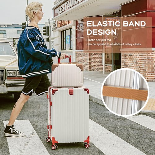 HAHONIA Hard Shell Beauty Case 30 * 15 * 22cm, Portable Waterproof Cosmetic Case with Elastic Band and Zipper, ABS Makeup Travel Case for Women Girl for Lipstick Skin Care