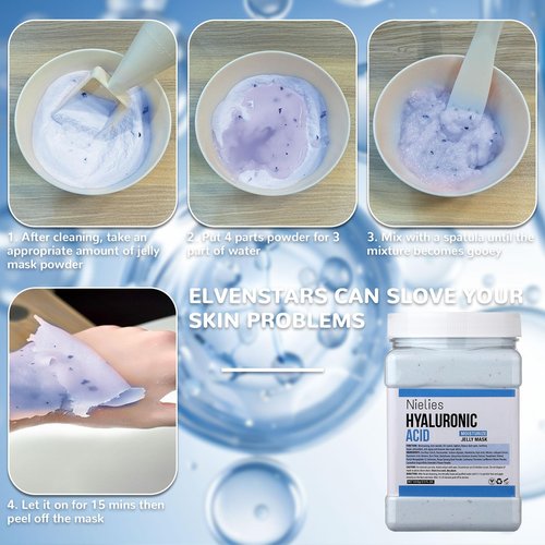 Nielies Jelly Face Mask for Facials - Hyaluronic Acid Hydrating Nourishing Jelly Mask | Vajacial Jelly Mask Powder | 23 Oz Jar