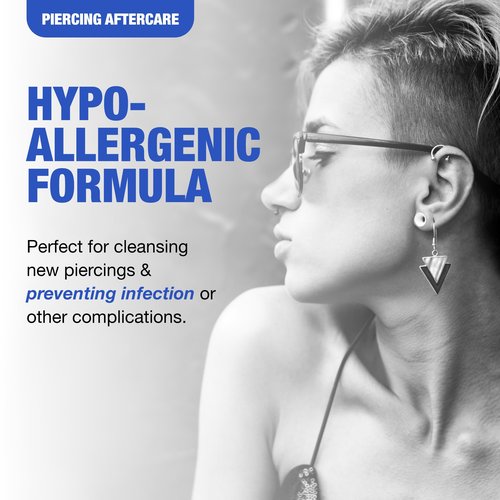 H2Ocean Sea Salt Body Piercing Spray - Saline Piercing Spray for Piercings & Body Modifications - Drug-, Preservative- & GMO-Free Vegan Piercing Aftercare - 6 oz (Pack of 2)