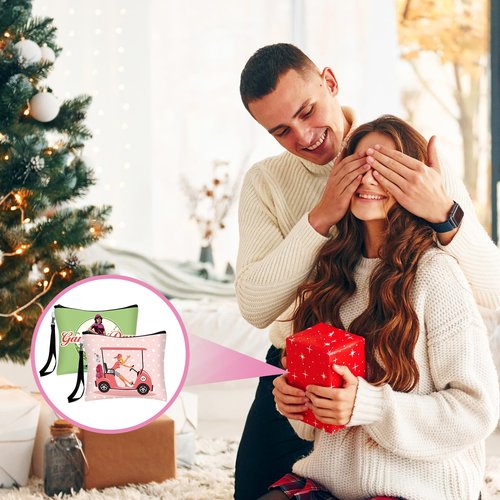 Shinylin 18 Pieces Golf Gift for Women Golfers Cosmetic Bags 9 Styles Makeup Bag Bulk Zipper Pouch Travel Toiletry Bags Purses Organizer Case for Ladies Girls Golfers Lover Player Accessories
