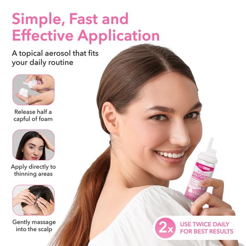 Hair Regen Minoxidil Foam for Women 5% Percent - Women's Hair Growth Treatment for Her - Topical Foaming Minoxidil for Women - Great for Hair Regrowth and Reduce Hair Loss - 6 Pack as 6 Month Supply