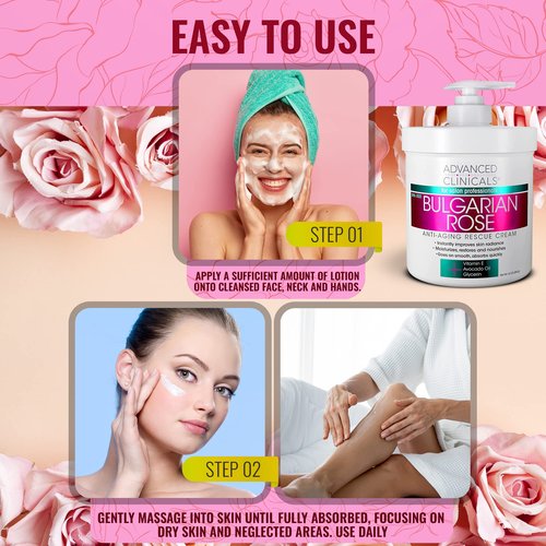 Advanced Clinicals Bulgarian Rose Anti Aging Cream + Retinol Firming Cream Set