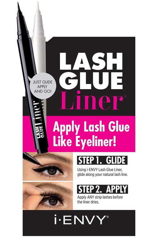 i-ENVY 2 in 1 Lash Glue Liner, Eyelash Adhesive & Eyeliner in One (0.02 Oz), Quick Precise Application, Fast Drying Matte Finish, Strong Hold for Lash Cluster, Strip Lash Extension (Black & Clear)