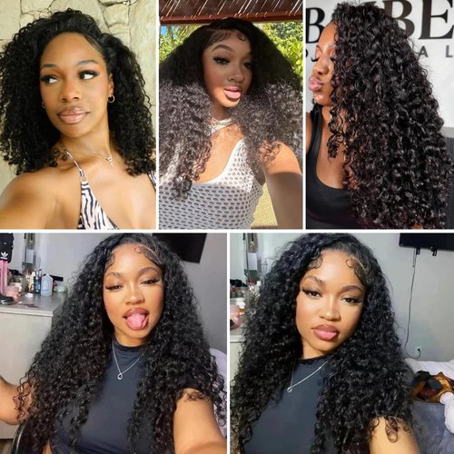Burmese Curly Bundles Human Hair 1 Bundle 16 Inch Brazilian Virgin Remy Hair Wet and Wavy Hair Quick Weave for Women Water Wave with Spiral Curly End 100% Unprocessed Hair Extensions Natural Black