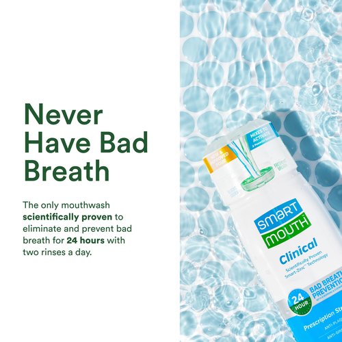 SmartMouth DDS Activated Clinical Mouthwash with Tongue Cleaner - for Fresh Breath - Clinical Strength Mouthwash for Gum Health, Gingivitis & More - Clean Mint Flavor, 16 fl oz (Pack of 2)