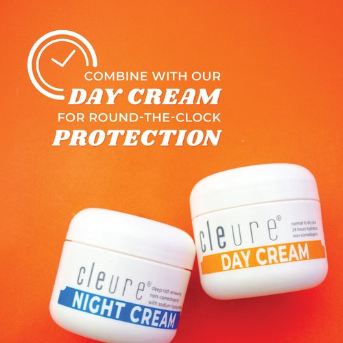 Cleure Hyaluronic Acid & Shea Butter Anti-Aging Night Cream for Sensitive Skin, Gluten, Salicylate, Paraben & Fragrance Free (2 oz, Pack of 1)