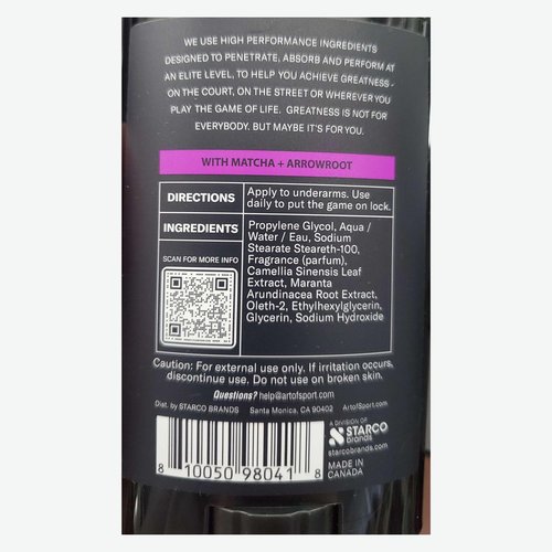 Art of Sport Men’s Deodorant, Talc Free, Sandalwood Fragrance, Made with Natural Botanicals, Green Tea, Made for Athletes, Defy Scent, 2.7 Ounce (Pack of 2)