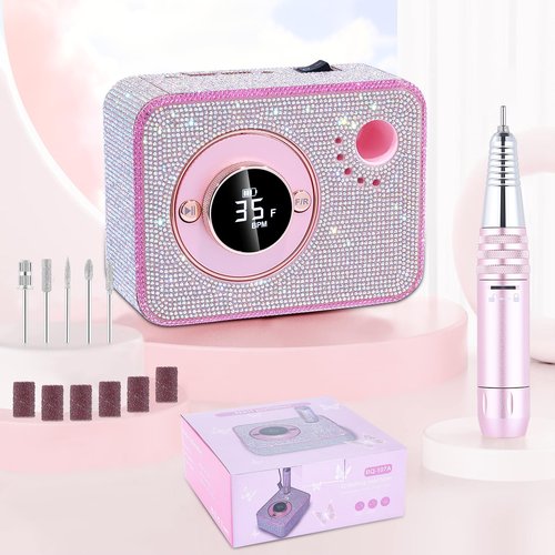 ANBEISTEE Electric Nail Drill 35000 RPM, Professional Rechargeable Nail File Kit, Nail Drill Machine, Acrylic Nail Kit for Any Manicure, Pedicure, Ideal Nail Art Tools, Designed for Salon, Home