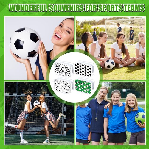 Meanplan 12 Pcs Soccer Theme Cosmetic Bag Clear PVC Makeup Bag Bulk Zippered Travel Toiletry Pouch Gift Accessories for Women Girls Birthday Party Favor Organizer
