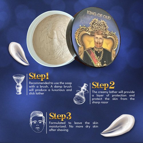 Wholly Kaw Shaving Soap | Luxury Dense, Rich & Creamy Lather Tallow Wet Shave Puck Notes of Bergamot Lemon Clary Sage Rose Pink Pepper Galbanum, Oud | Grooming and Skincare for Men 4 oz - King of Oud