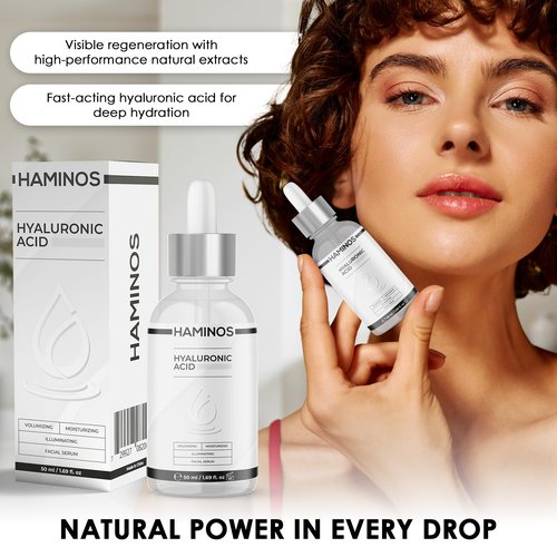 Hyaluronic Acid Serum ORGANIC AND VEGAN with Niacinamide, Snail slime, collagen – Lip Plumper, Stretch Marks, Wrinkles, Fine Lines, Hydration - UNIQUE FORMULA (50 ml - 1.69 Fl Oz)