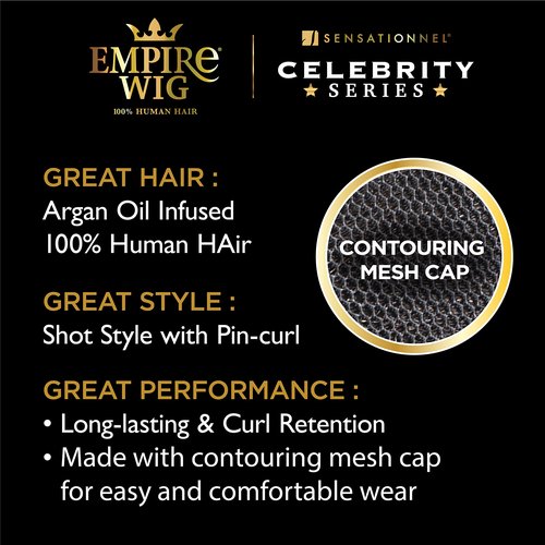 Sensationnel Empire Human Hair Wig - Cia Celebrity Inspired Collections Pre-Styled Salon Cut Hair (HOTPINK)