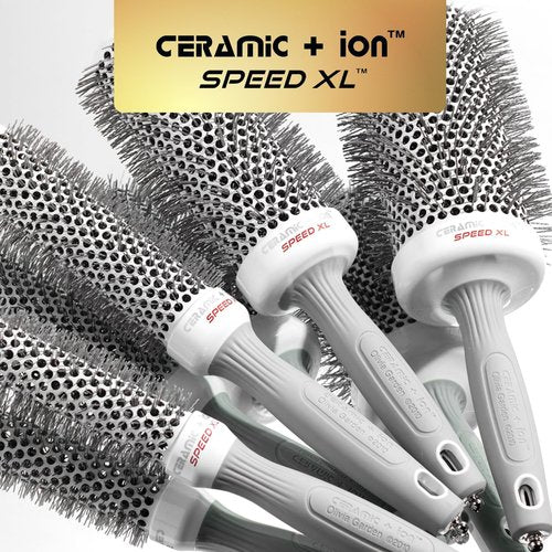 Olivia Garden Ceramic + Ion Speed XL - Extra-Long Round Thermal Hair Brush - Not Electrical - Professional Blowout Brush for Normal to Thick Hair - 3 1/2"- Diameter Barrel - CIXL-65