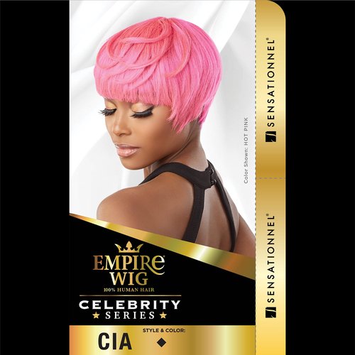 Sensationnel Empire Human Hair Wig - Cia Celebrity Inspired Collections Pre-Styled Salon Cut Hair (HOTPINK)