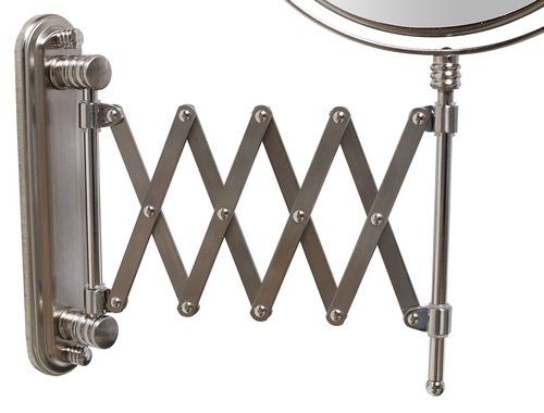 Deco Brothers Wall Mount Extendable Mirror, 8 Inch Double Sided with 7X Magnification, Nickel