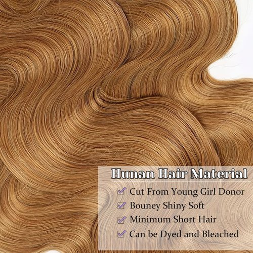 DSEKCAIN 27# Honey Blonde 5x5 Body Wave Lace Closure 100% Real Human Hair 12 Inch Transparent hd 5x5 Lace Closure Can Be Dyed and Restyled 150% Density