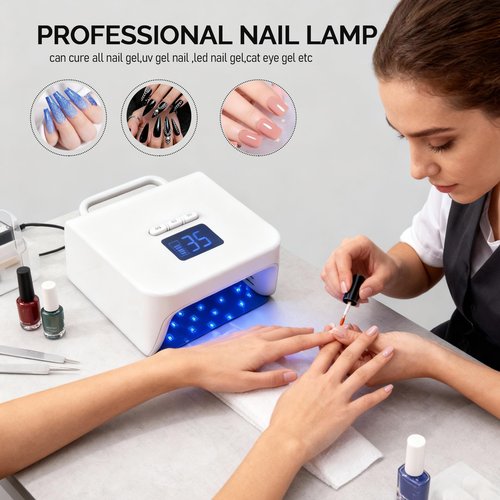 Cordless UV Nail Lamp,220W UV Light for Gel Nails, Rechargeable Professional LED Nail Lamp with 48 Beads & Touch Display, Built-in 3-Timer Modes & Auto Sensor, Fast Curing Nail Dryer