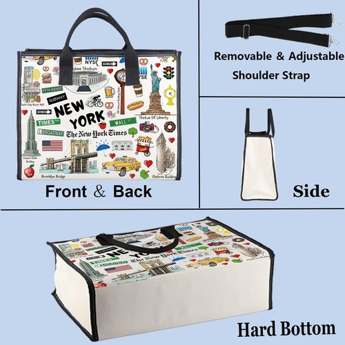 WZMPA New York Cosmetic Bag New YorkSouvenir Gift Vacation Makeup Zipper Pouch City Merchandise (New York-TB)