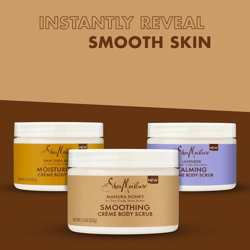 SheaMoisture Smoothing Body Scrub Manuka Honey To Reduce Rough Skin Exfoliating Body Scrub with Fair Trade Shea Butter 11.3 oz (Pack of 2)