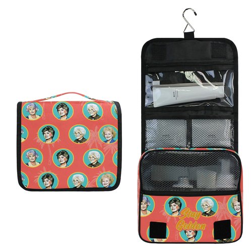 Bad Bananas Golden Girls Merchandise - Large Travel Hanging Toiletry Bag Organizer - Stay Golden - Cosmetic Case for Women