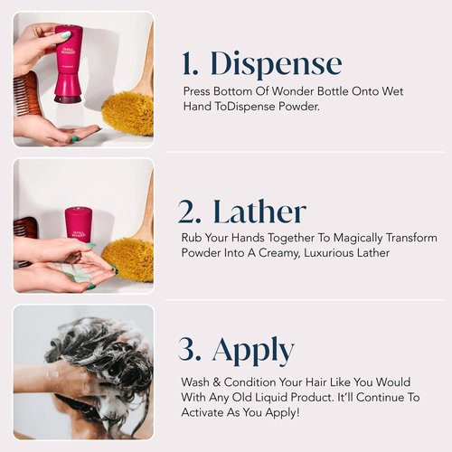 SMALL WONDER® Signature Shampoo – 2.5 oz (50-80 Washes) – Sulfate-Free, Paraben-Free, Color-Safe, Powder-to-Creamy-Lather Formula – For Shinier, Smoother Hair