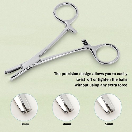 Beautidots Piercing Ball Grabber Tool 3mm 4mm 5mm Piercing Ball Screw Removal Tool Reusable Bead Clamping Assistant Tool for Changing Jewelry