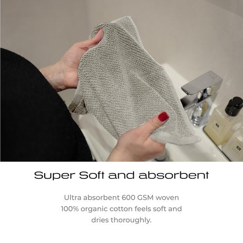 KOHDA LIVING Luxury Washcloths for Face – Wash Cloths for Bathroom, Silver Infused, Thick & Soft Face Towels – Premium Luxury Wash Cloths for Your Face, Body, or Bathroom – 4 Pack (Gray)
