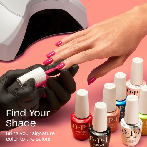 OPI GelColor Malaga Wine | Opaque Dark Wine-Red Crème LED Cure Gel Nail Polish | Salon-Quality Shine, Long-Lasting Wear | Vegan & HEMA Free | 0.5 Fl Oz