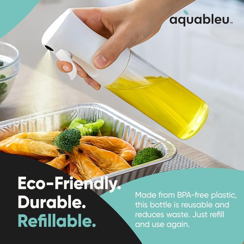 Aquableu Spray Bottle for Hair – Continuous Mist Spray Bottle for Hair Care, Styling, Cleaning, Plants, Pets & Essential Oils (Clear, 10oz)