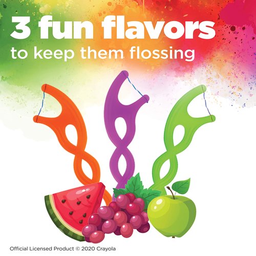 GUM Twistables Kids Flossers with Fluoride - Designed for Little Hands - Three Fun Fruit Flavors - Easy to Use Kids Floss Picks for Children Ages 3+, 90 Count (Pack of 2)