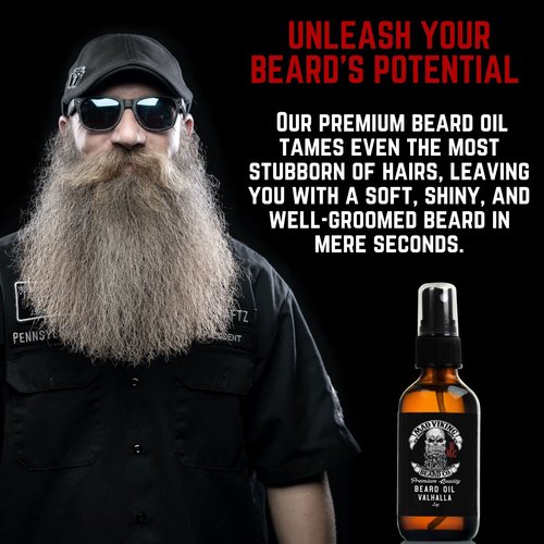 Mad Viking Fenrir Beard Oil – Hydrate, Soften, And Grow Your Beard Naturally. Fight Itch And Dandruff With A Bold Neroli, Rum & Tobacco Scent. Made In The USA - 2oz