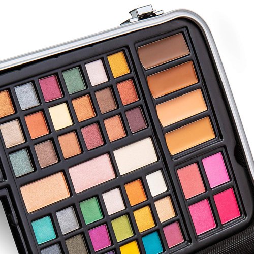 Vokai Makeup Kit Gift Set - 41 Eye Shadows, 7 Body Glitters, 1 Lip Liner Pencil, 1 Lipsticks, 4 Blushs, Eye liner pencil, 5 Concealers, 2 Lip Gloss, 5 Bronzers, Mirror