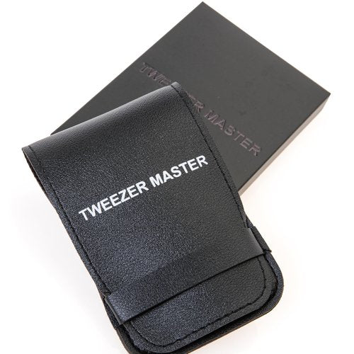 Tweezer Master – Professional Tweezer Set [Silver] – Stainless Steel Slant & Pointed Tips for Eyebrow & Facial Hair Removal – Rust-Resistant Grooming Tool with Travel Case