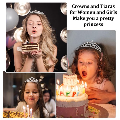 Tihebax 30 Pcs Tiaras Crowns Headbands for Women Girls Silver Princess Tiara Bulk Crown Tiaras Rapunzel Crown for Wedding Birthday Crystal Tiara for Prom, Bride, Pageant, Halloween