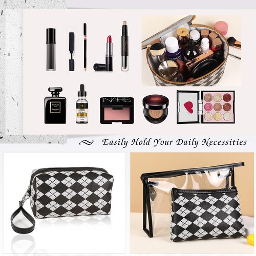 jiffordwind Makeup Bag 4 Pcs Waterproof Cosmetic Bag Set Portable Travel Cosmetic Bag Multifunction Organizer Storage Bag Toiletry Bag forWomen and Girls (BLACK)