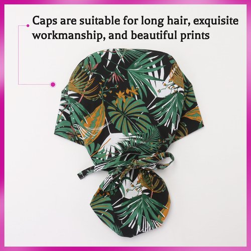 GUOER Long Hair Working Cap for Women Scrub Caps Can Store Long Hair Caps One Size (LH14C)