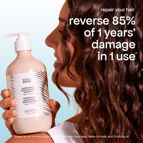 BONDIBOOST Rapid Repair Bond Builder + Shampoo for Damaged Hair [16.90 fl oz], Strengthening Formula for Restoring + Rebuilding Hair, Deep Conditioning + Nourishing Treatment for Healthier Results