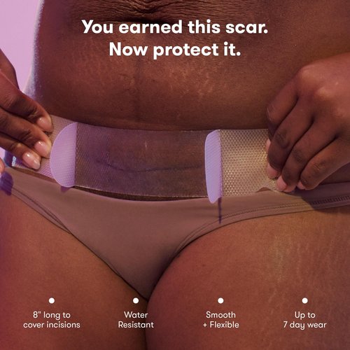 Frida Mom C-Section Silicone Strips, C-Section Recovery Must Have Scar Patches, Reusable Medical Grade Treatment for Keloid Scars, Includes Case & Pouch