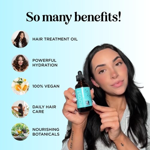BOOST Biotin Hair Serum plus Rosemary Biotin Shampoo - Hair Thickening Serum with Peppermint and Rosemary and Volumizing Biotin Shampoo for Men and Women Bundle