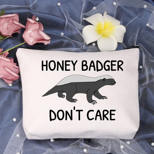 LEVLO Funny Badger Lovers Gifts Badger Don't Care Makeup Bags Wild Animals Travel Case(Badger Don't Care)