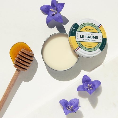 Feret Le Baume Multi-Purpose Balm – Violette – Deeply Hydrating Moisturizer for Dry Cracked Skin, Lips & Cuticles - Natural Lip Balm with Shea Butter & Honey -Made in France (1.7 Ounce (Pack of 1))