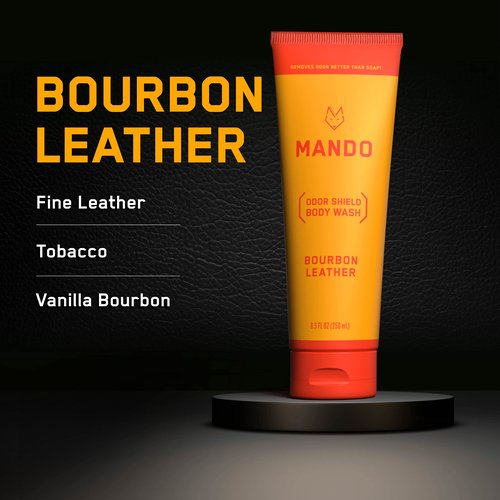 Mando Odor Shield Body Wash - Mt. Fuji and Bourbon Leather Scents - 24 Hour Control, Removes Odor Better than Soap | Mt Fuji | SLS Free, Paraben Free, Skin Safe